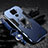 Silikon Hülle Handyhülle und Kunststoff Schutzhülle Tasche mit Magnetisch Fingerring Ständer R01 für Xiaomi Redmi Note 9 Blau