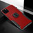 Silikon Hülle Handyhülle und Kunststoff Schutzhülle Tasche mit Magnetisch Fingerring Ständer R02 für Apple iPhone 11 Pro Rot