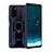 Silikon Hülle Handyhülle und Kunststoff Schutzhülle Tasche mit Magnetisch Fingerring Ständer R02 für Huawei Honor V30 5G Blau