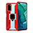 Silikon Hülle Handyhülle und Kunststoff Schutzhülle Tasche mit Magnetisch Fingerring Ständer R02 für Huawei Honor V30 5G Rot
