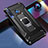 Silikon Hülle Handyhülle und Kunststoff Schutzhülle Tasche mit Magnetisch Fingerring Ständer R02 für Huawei P30 Lite Schwarz