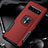 Silikon Hülle Handyhülle und Kunststoff Schutzhülle Tasche mit Magnetisch Fingerring Ständer R02 für Samsung Galaxy S10 Rot