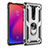 Silikon Hülle Handyhülle und Kunststoff Schutzhülle Tasche mit Magnetisch Fingerring Ständer R02 für Xiaomi Mi 9T Silber