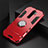 Silikon Hülle Handyhülle und Kunststoff Schutzhülle Tasche mit Magnetisch Fingerring Ständer R02 für Xiaomi Redmi Note 8 Pro Rot