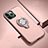 Silikon Hülle Handyhülle und Kunststoff Schutzhülle Tasche mit Magnetisch Fingerring Ständer R04 für Apple iPhone 11 Pro Max Rosegold
