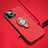 Silikon Hülle Handyhülle und Kunststoff Schutzhülle Tasche mit Magnetisch Fingerring Ständer R04 für Apple iPhone 11 Pro Max Rot