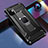 Silikon Hülle Handyhülle und Kunststoff Schutzhülle Tasche mit Magnetisch Fingerring Ständer R04 für Apple iPhone 11 Schwarz