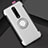 Silikon Hülle Handyhülle und Kunststoff Schutzhülle Tasche mit Magnetisch Fingerring Ständer R04 für Xiaomi Redmi K20 Pro Silber
