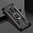 Silikon Hülle Handyhülle und Kunststoff Schutzhülle Tasche mit Magnetisch Fingerring Ständer R05 für Xiaomi Mi 9T Pro Schwarz