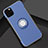 Silikon Hülle Handyhülle und Kunststoff Schutzhülle Tasche mit Magnetisch Fingerring Ständer S01 für Apple iPhone 11 Pro Max Blau