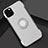 Silikon Hülle Handyhülle und Kunststoff Schutzhülle Tasche mit Magnetisch Fingerring Ständer S01 für Apple iPhone 11 Pro Max Silber