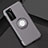Silikon Hülle Handyhülle und Kunststoff Schutzhülle Tasche mit Magnetisch Fingerring Ständer S01 für Huawei P40 Pro Grau