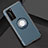 Silikon Hülle Handyhülle und Kunststoff Schutzhülle Tasche mit Magnetisch Fingerring Ständer S01 für Huawei P40 Pro Hellblau