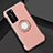 Silikon Hülle Handyhülle und Kunststoff Schutzhülle Tasche mit Magnetisch Fingerring Ständer S01 für Huawei P40 Pro Rosegold
