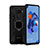 Silikon Hülle Handyhülle und Kunststoff Schutzhülle Tasche mit Magnetisch Fingerring Ständer S03 für Huawei Mate 30 Lite Schwarz