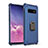 Silikon Hülle Handyhülle und Kunststoff Schutzhülle Tasche mit Magnetisch Fingerring Ständer T01 für Samsung Galaxy S10 5G Blau
