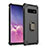 Silikon Hülle Handyhülle und Kunststoff Schutzhülle Tasche mit Magnetisch Fingerring Ständer T01 für Samsung Galaxy S10 5G Grau