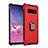 Silikon Hülle Handyhülle und Kunststoff Schutzhülle Tasche mit Magnetisch Fingerring Ständer T01 für Samsung Galaxy S10 5G Rot