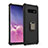 Silikon Hülle Handyhülle und Kunststoff Schutzhülle Tasche mit Magnetisch Fingerring Ständer T01 für Samsung Galaxy S10 5G Schwarz
