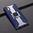 Silikon Hülle Handyhülle und Kunststoff Schutzhülle Tasche mit Magnetisch Ständer A02 für Samsung Galaxy Note 10 Plus 5G Blau