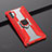Silikon Hülle Handyhülle und Kunststoff Schutzhülle Tasche mit Magnetisch Ständer A02 für Samsung Galaxy Note 10 Plus 5G Rot