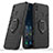 Silikon Hülle Handyhülle und Kunststoff Schutzhülle Tasche mit Magnetisch Ständer für Huawei Enjoy 9