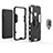 Silikon Hülle Handyhülle und Kunststoff Schutzhülle Tasche mit Magnetisch Ständer für Huawei Enjoy 9