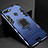 Silikon Hülle Handyhülle und Kunststoff Schutzhülle Tasche mit Magnetisch Ständer für Huawei Honor 7A Blau