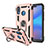 Silikon Hülle Handyhülle und Kunststoff Schutzhülle Tasche mit Magnetisch Ständer für Huawei P20 Lite