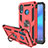 Silikon Hülle Handyhülle und Kunststoff Schutzhülle Tasche mit Magnetisch Ständer für Huawei P20 Lite Rot