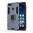 Silikon Hülle Handyhülle und Kunststoff Schutzhülle Tasche mit Magnetisch Ständer für Huawei Y9 (2018) Blau