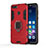 Silikon Hülle Handyhülle und Kunststoff Schutzhülle Tasche mit Magnetisch Ständer für Huawei Y9 (2018) Rot