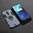 Silikon Hülle Handyhülle und Kunststoff Schutzhülle Tasche mit Magnetisch Ständer für OnePlus 7T Pro 5G
