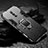 Silikon Hülle Handyhülle und Kunststoff Schutzhülle Tasche mit Magnetisch Ständer für Oppo Reno Schwarz