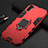 Silikon Hülle Handyhülle und Kunststoff Schutzhülle Tasche mit Magnetisch Ständer für Samsung Galaxy Note 10 Rot