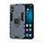 Silikon Hülle Handyhülle und Kunststoff Schutzhülle Tasche mit Magnetisch Ständer für Xiaomi Mi 8 Pro Global Version