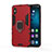 Silikon Hülle Handyhülle und Kunststoff Schutzhülle Tasche mit Magnetisch Ständer für Xiaomi Mi 8 Pro Global Version Rot