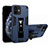 Silikon Hülle Handyhülle und Kunststoff Schutzhülle Tasche mit Magnetisch Ständer H01 für Apple iPhone 12 Blau