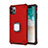 Silikon Hülle Handyhülle und Kunststoff Schutzhülle Tasche mit Magnetisch Ständer Z01 für Apple iPhone 11 Pro Max Rot
