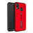 Silikon Hülle Handyhülle und Kunststoff Schutzhülle Tasche mit Ständer A01 für Huawei P20 Lite Rot