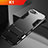 Silikon Hülle Handyhülle und Kunststoff Schutzhülle Tasche mit Ständer A01 für Oppo K1 Schwarz