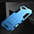 Silikon Hülle Handyhülle und Kunststoff Schutzhülle Tasche mit Ständer A01 für Oppo RX17 Neo Blau