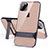 Silikon Hülle Handyhülle und Kunststoff Schutzhülle Tasche mit Ständer A02 für Apple iPhone 11 Pro Max Schwarz