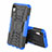 Silikon Hülle Handyhülle und Kunststoff Schutzhülle Tasche mit Ständer A02 für Apple iPhone XR Blau
