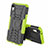 Silikon Hülle Handyhülle und Kunststoff Schutzhülle Tasche mit Ständer A02 für Apple iPhone XR Grün