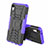 Silikon Hülle Handyhülle und Kunststoff Schutzhülle Tasche mit Ständer A02 für Apple iPhone XR Violett