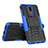 Silikon Hülle Handyhülle und Kunststoff Schutzhülle Tasche mit Ständer A02 für Huawei G10 Blau