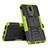 Silikon Hülle Handyhülle und Kunststoff Schutzhülle Tasche mit Ständer A02 für Huawei G10 Grün