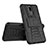 Silikon Hülle Handyhülle und Kunststoff Schutzhülle Tasche mit Ständer A02 für Huawei G10 Schwarz