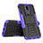 Silikon Hülle Handyhülle und Kunststoff Schutzhülle Tasche mit Ständer A02 für Huawei G10 Violett